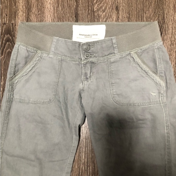 Abercrombie & Fitch Linen Blend High Rise Crop Pant Size 00 - Picture 2 of 8